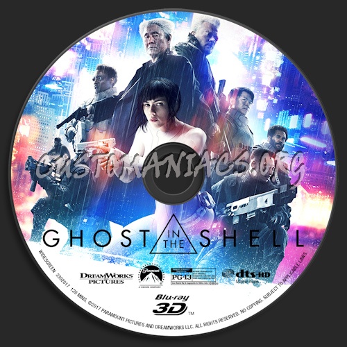 Ghost in the Shell (2017) Blu-Ray + 3D blu-ray label