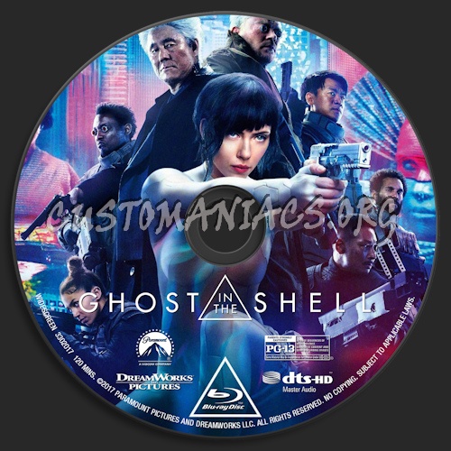 Ghost in the Shell (2017) Blu-Ray + 3D blu-ray label