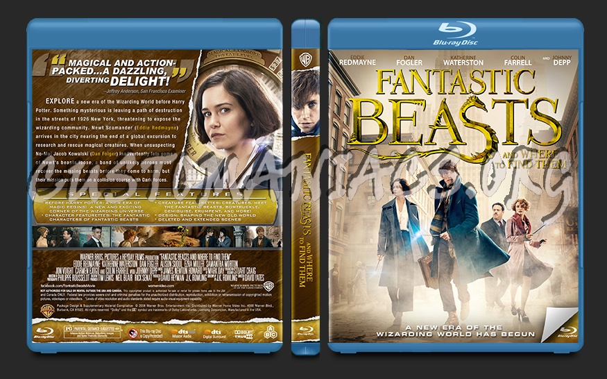 Fantastic Beasts and Where to Find Them blu-ray cover