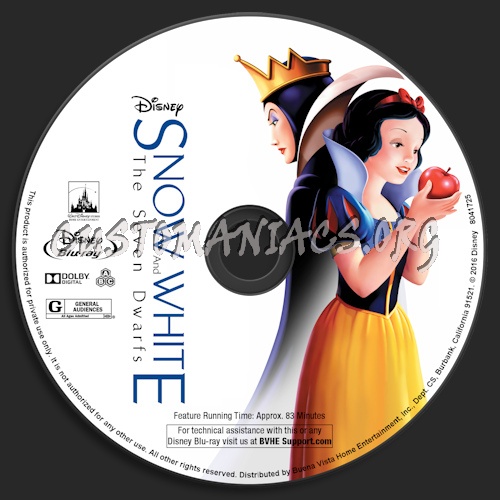 Snow White And The Seven Dwarfs blu-ray label