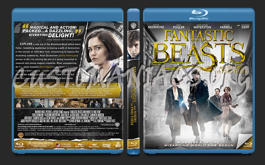 Fantastic Beasts and Where to Find Them blu-ray cover