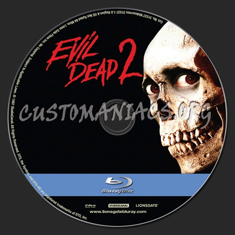 Evil Dead 2 blu-ray label