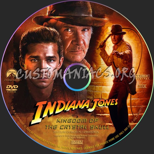 Indiana Jones and the Kingdom of the Crystal Skull dvd label