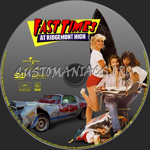 Fast Times At Ridgemont High dvd label