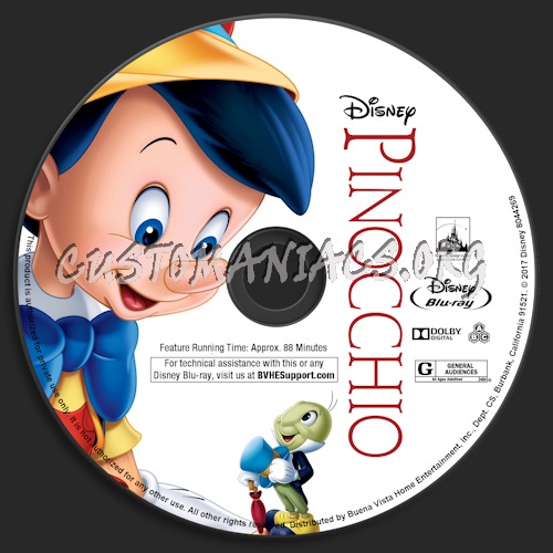 Pinocchio blu-ray label