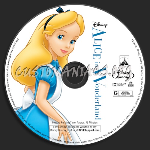 Alice In Wonderland blu-ray label