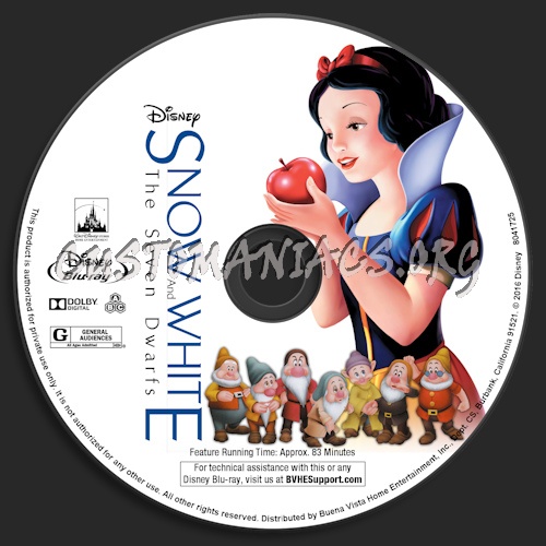 Snow White And The Seven Dwarfs blu-ray label