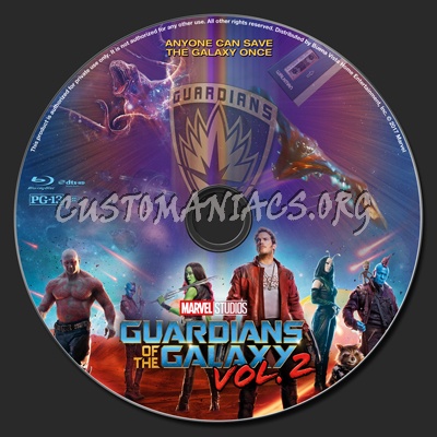 Guardians Of The Galaxy Vol. 2 blu-ray label