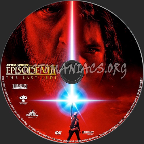 Star Wars The Last Jedi dvd label