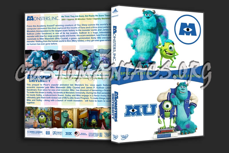 Monsters, Inc / Monsters University Double Feature dvd cover