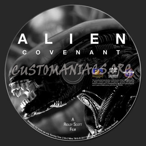 Alien Covenant dvd label