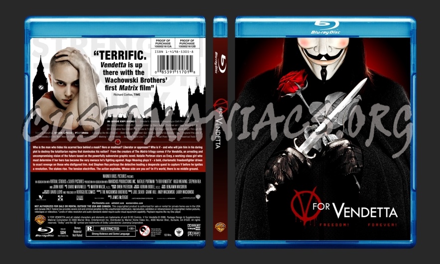 V For Vendetta blu-ray cover