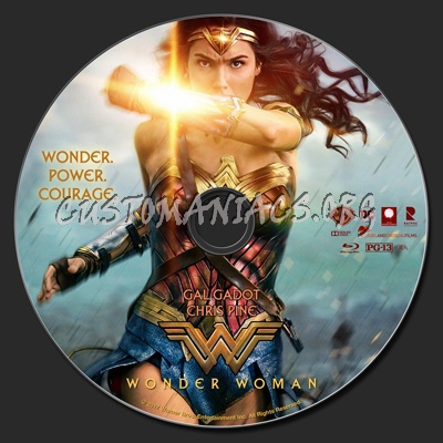 Wonder Woman (2017) blu-ray label