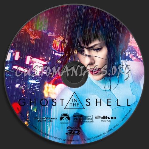 Ghost in the Shell (2017) Blu-Ray + 3D blu-ray label