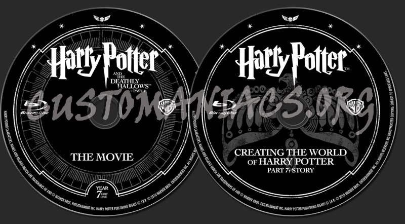 Harry Potter and the Deathly Hallows Part 1 blu-ray label