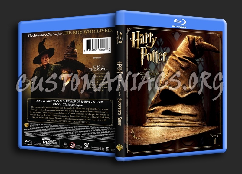 Harry Potter and the Sorcerer's Stone blu-ray cover