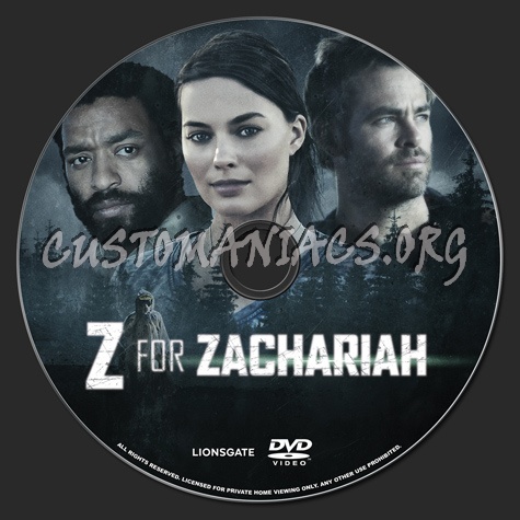 Z for Zachariah dvd label