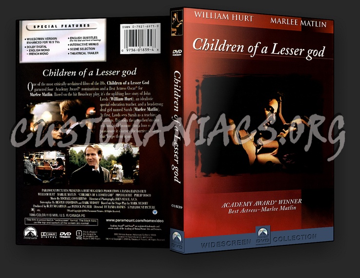 Children of a Lesser God dvd cover