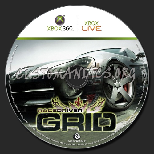 Race Driver Grid dvd label