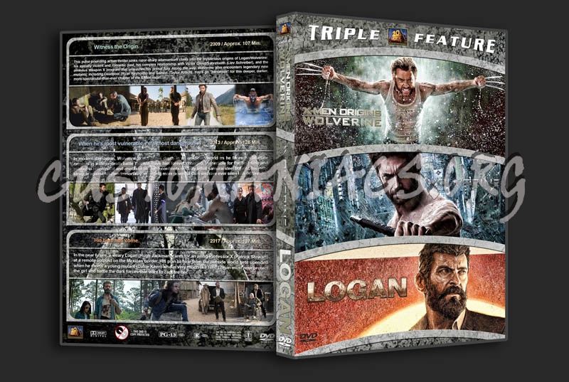 X-Men Origins: Wolverine / The Wolverine / Logan Triple Feature dvd cover