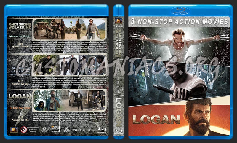X-Men Origins: Wolverine / The Wolverine / Logan Triple Feature blu-ray cover