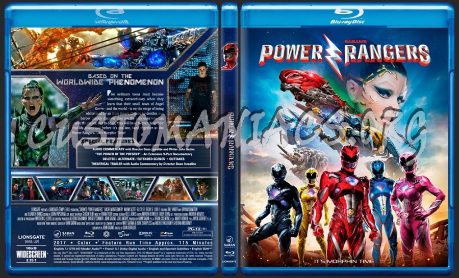 Power Rangers (2017) blu-ray cover