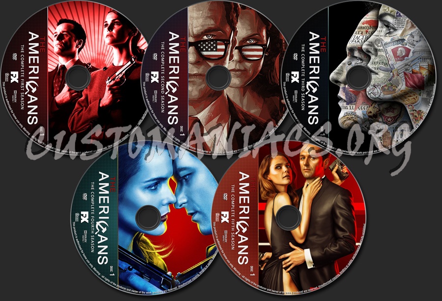 The Americans Seasons 1-5 dvd label