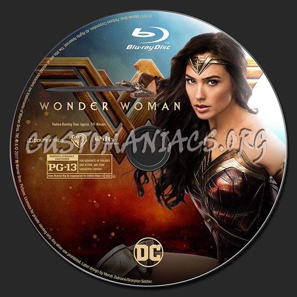 Wonder Woman (2D/3D/4K) blu-ray label