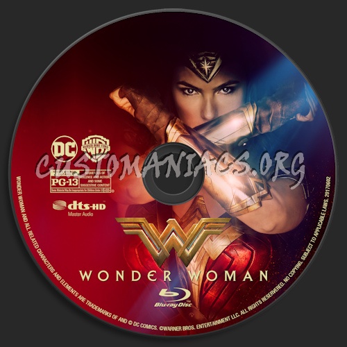 Wonder Woman (Blu-ray + 3D) blu-ray label