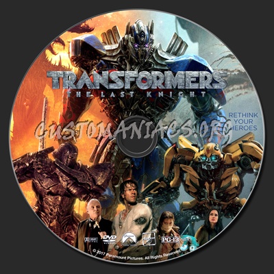 Transformers: The Last Knight dvd label