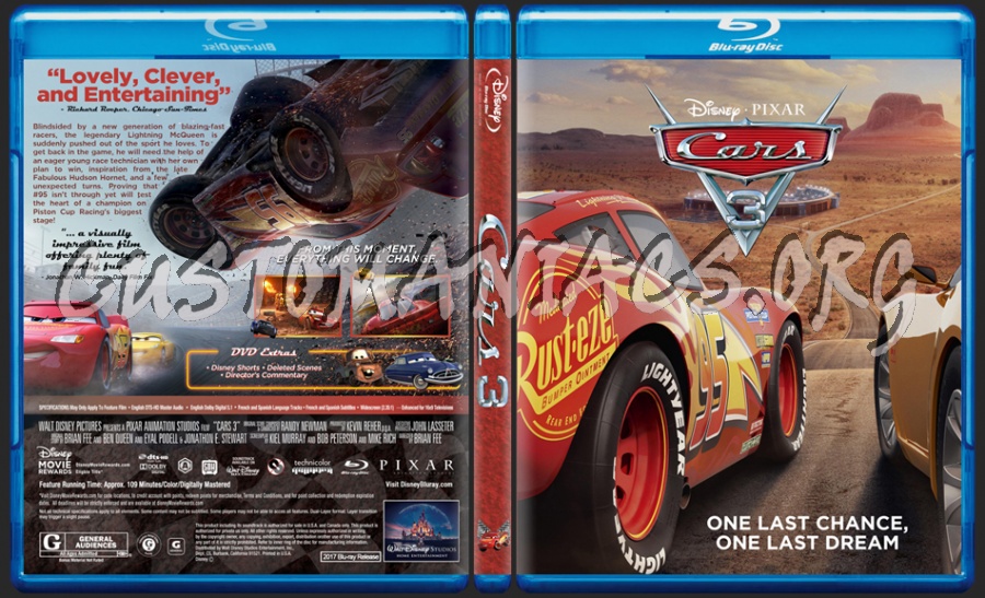 Cars 3 dvd cover