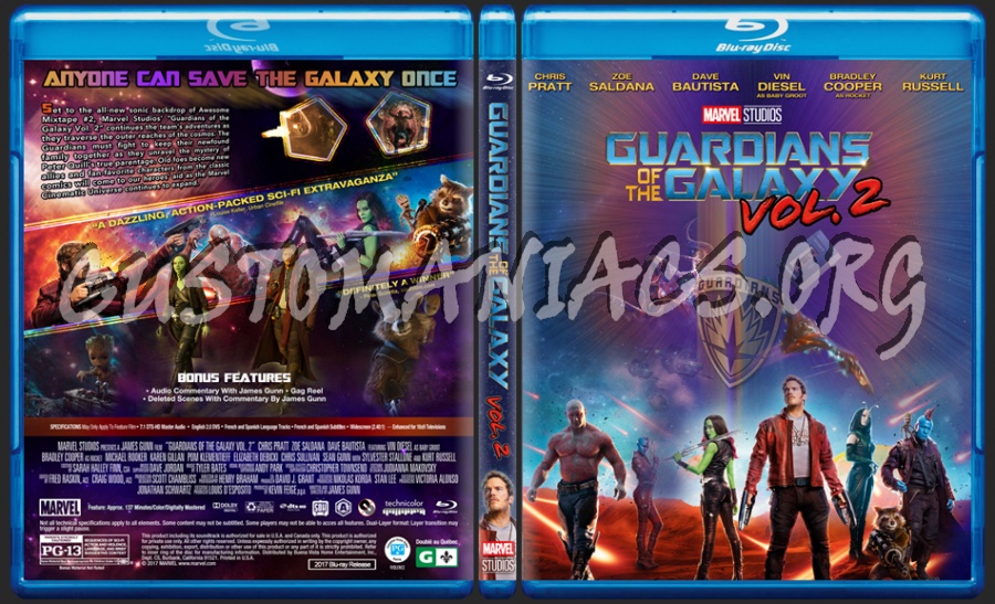 Guardians Of The Galaxy Vol 2 dvd cover