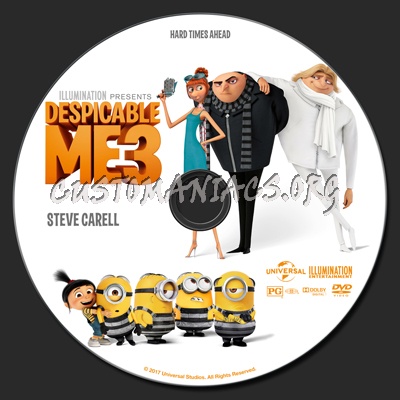 Despicable Me 3 dvd label