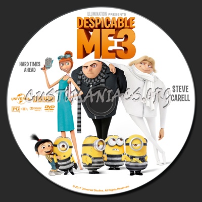 Despicable Me 3 dvd label