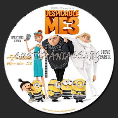 Despicable Me 3 blu-ray label