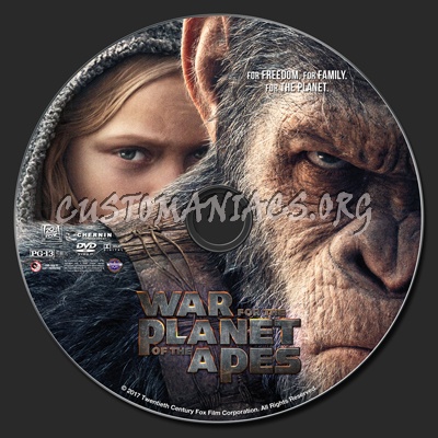War For The Planet Of The Apes dvd label