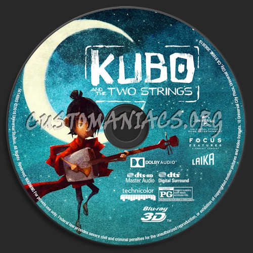 Kubo And The Two Strings (Blu-ray + 3D) blu-ray label