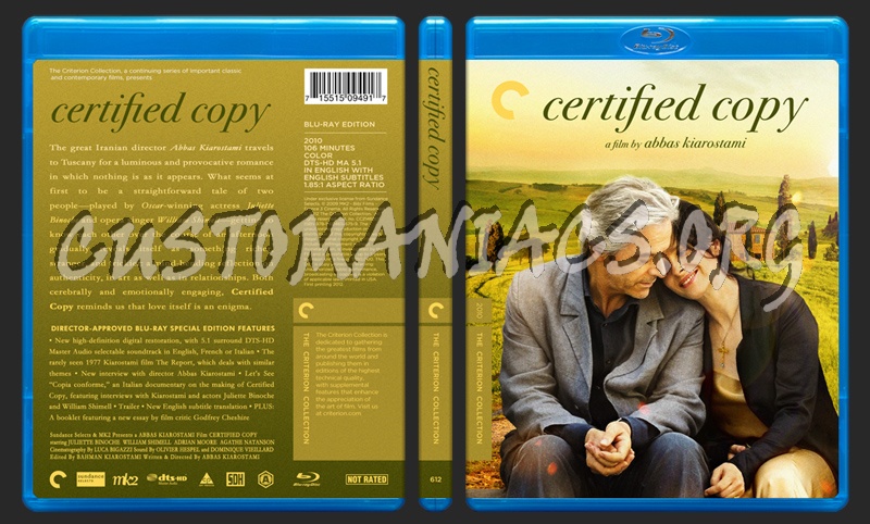 612 - Certified Copy blu-ray cover