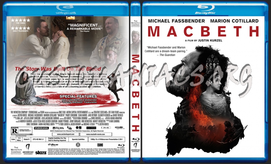 Macbeth (2015) dvd cover