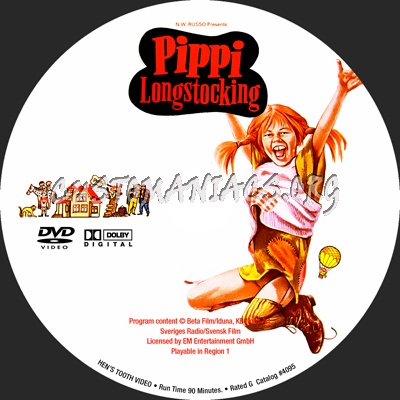 Pippi Longstocking dvd label