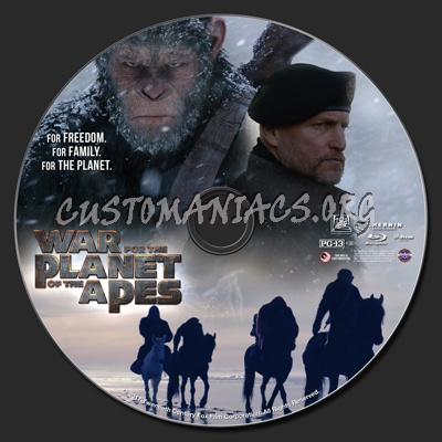 War For The Planet Of The Apes (2D & 3D) blu-ray label
