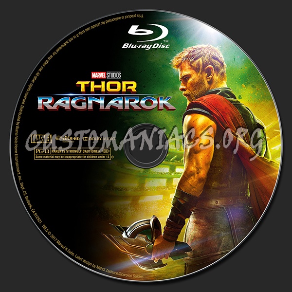 Thor: Ragnarok (2D/3D/4K) blu-ray label