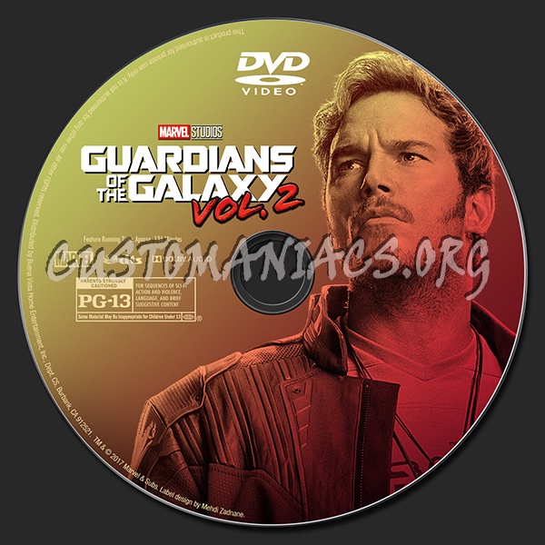 Guardians of the Galaxy Vol. 2 dvd label