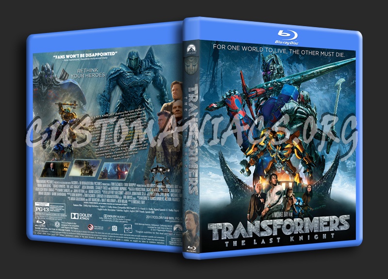 Transformers: The Last Knight dvd cover