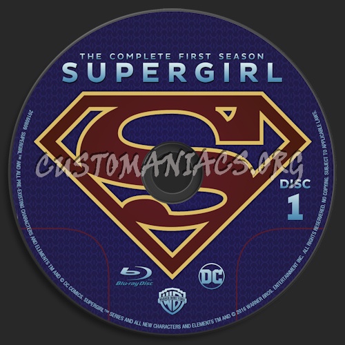 Supergirl Season 1 blu-ray label