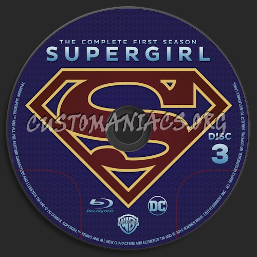 Supergirl Season 1 blu-ray label