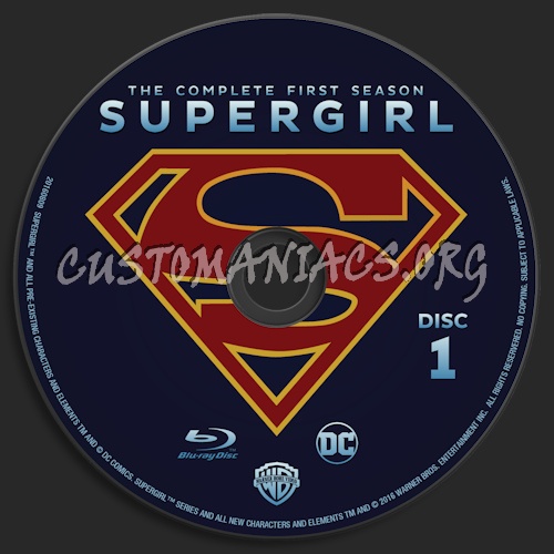 Supergirl Season 1 blu-ray label