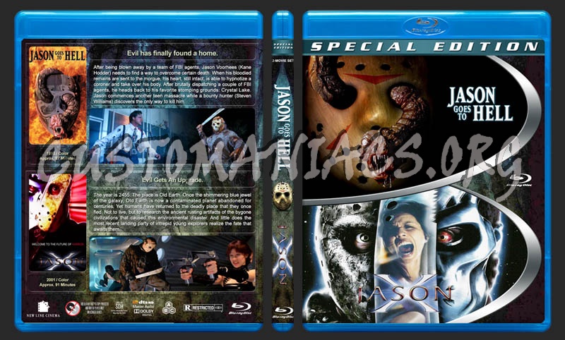 Jason Goes to Hell / Jason X Double Feature blu-ray cover