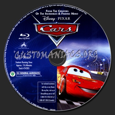 Cars blu-ray label