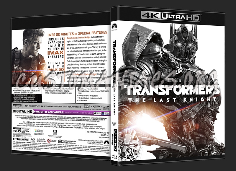 Transformers: The Last Knight (2D/3D/4K) blu-ray cover